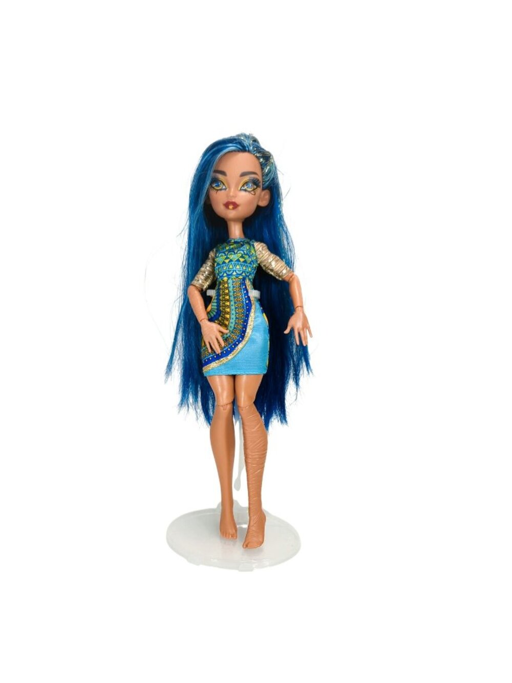 Monster High Cleo De Nile Day Out Doll HRP82 2024  Blue Hair & Patterned Dress